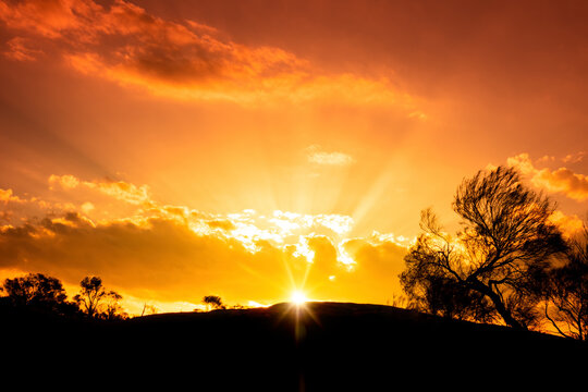 beautiful sunset in the Australia outback