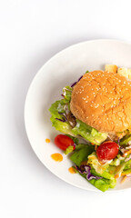 hamburger on white background