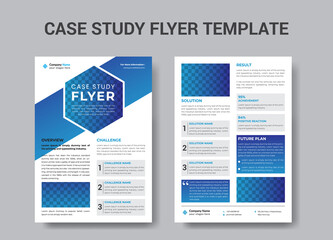 Case Study Flyer Design | Case Study Flyer Template with Blue Color