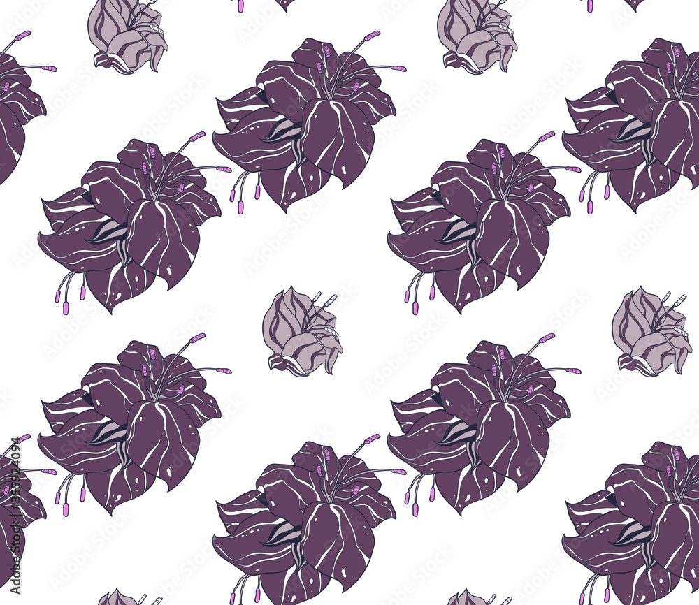 Poster image without seams. beautiful pattern on a summer theme. pattern consisting of flowers and herbs. b