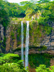 Viewpoint from the Black River National Park to the Chamarel falls, Chamarel, Mauritius Island