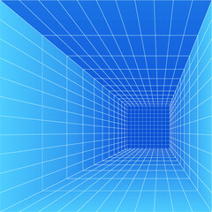Vector. of perspective architectural background in blue color. 
