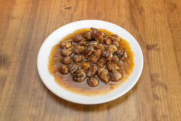 Snail dish in sauce