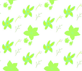 Fototapeta na wymiar Bright color beautiful background. Tileable images from leaves and plants. Summer theme pattern. 