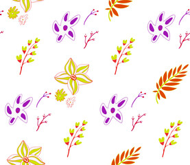 Bright color beautiful background. Tileable images from leaves and plants. Summer theme pattern. 