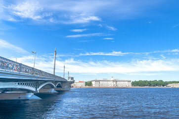 The Annunciation Bridge on River Neva in St Petersburg