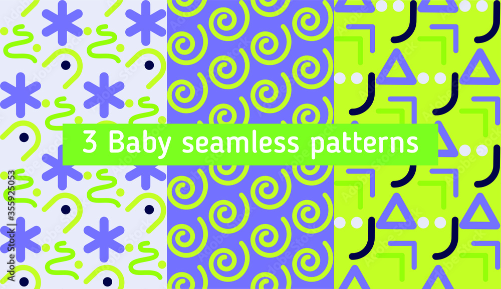 Poster image without seams. beautiful pattern on a summer theme. pattern consisting of doodle and square. b