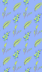 Bright color beautiful background. Tileable images from leaves and  plants. Summer theme pattern.
