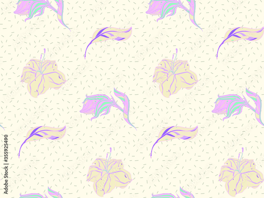Poster image without seams. beautiful pattern on a summer theme. pattern consisting of flowers and herbs. b