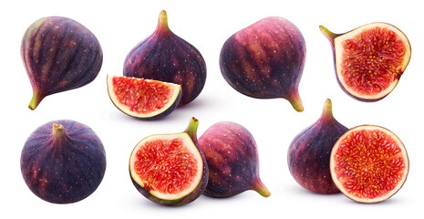 Fresh figs isolated on white background with clipping path,
