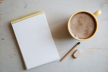cup of coffee and notebook