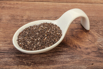 Seasoning chia seeds in the bowl