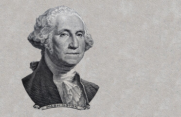 George Washington  cut on 1dollar banknote isolated on white background