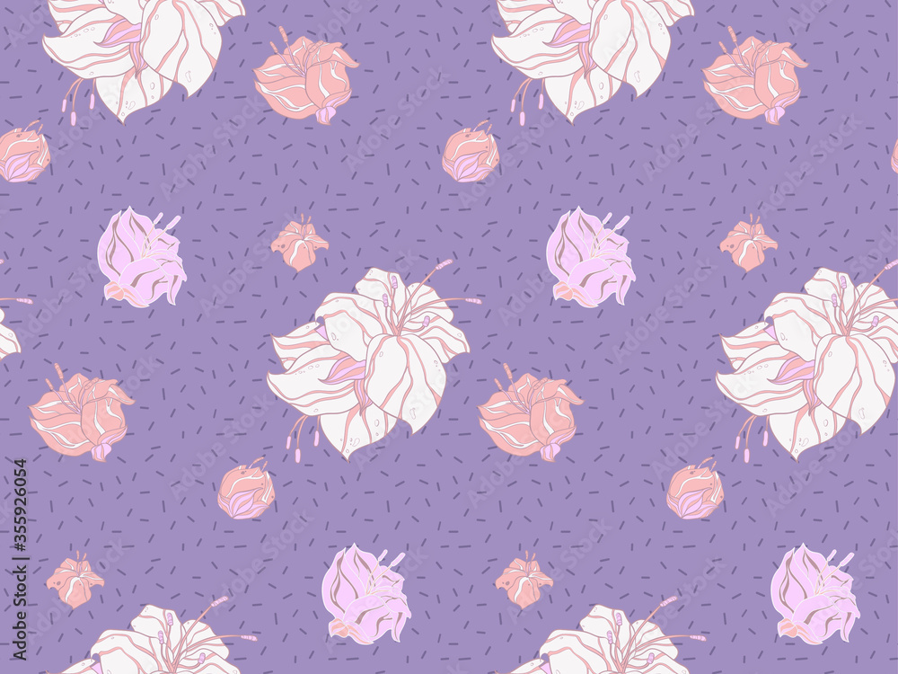 Poster image without seams. beautiful pattern on a summer theme. pattern consisting of flowers and herbs. b