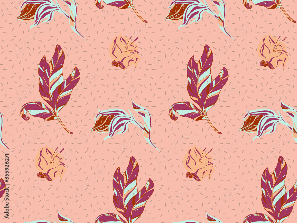 Poster image without seams. beautiful pattern on a summer theme. pattern consisting of flowers and herbs. b