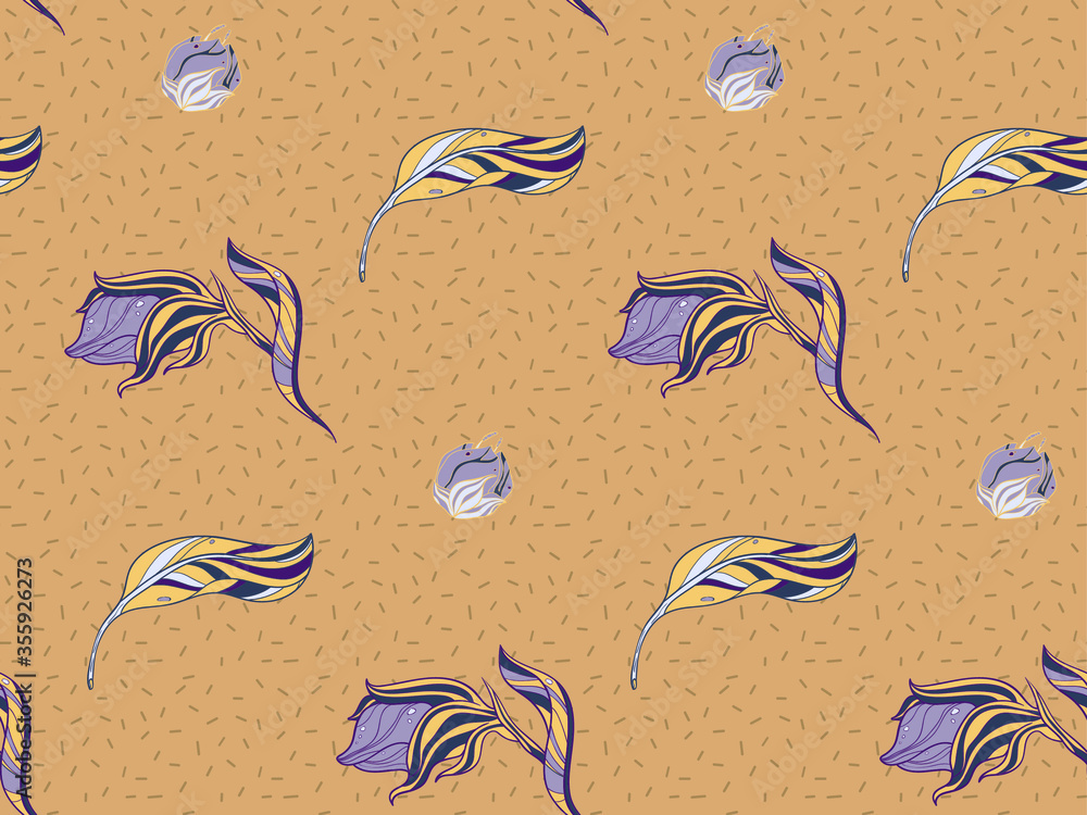 Poster image without seams. beautiful pattern on a summer theme. pattern consisting of flowers and herbs. b