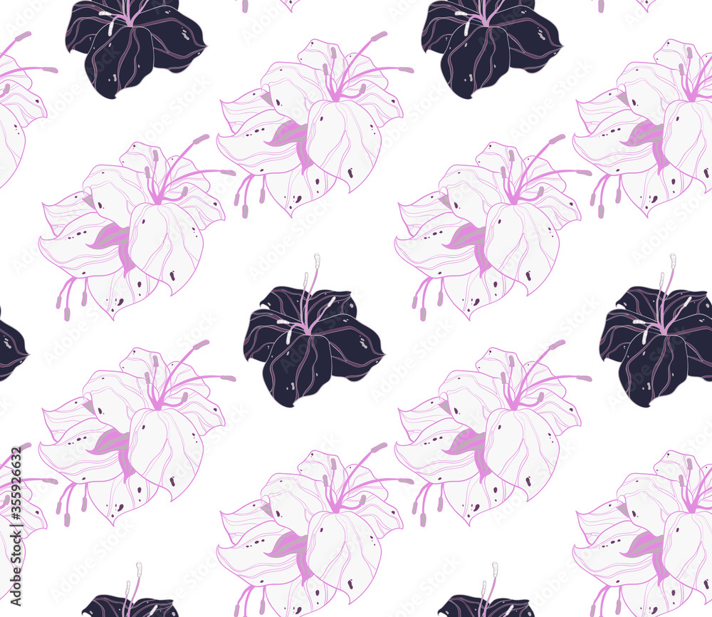 Poster image without seams. beautiful pattern on a summer theme. pattern consisting of flowers and herbs. b