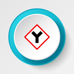 Round button for web icon, Traffic signs, justion. Vector icon