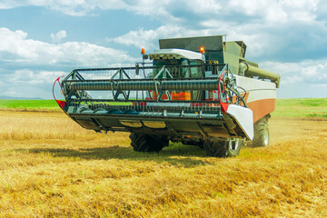 Fototapeta premium modern combine harvester, agricultural machine for harvesting grain crops