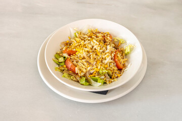 Salad plate with fresh vegetables