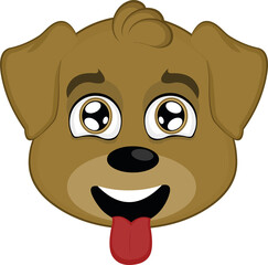 Vector illustration of the face of a funny dog ​​cartoon

