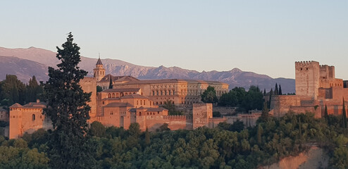 Alhambra de Grenade Sunset - obrazy, fototapety, plakaty