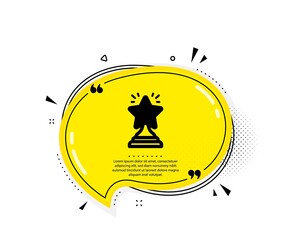 Rank star icon. Quote speech bubble. Success reward symbol. Best result sign. Winner cup. Quotation marks. Classic winner icon. Vector