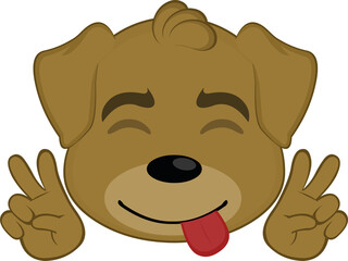 Vector illustration of the face of a funny dog ​​cartoon

