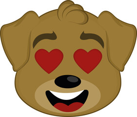 Vector illustration of the face of a funny dog ​​cartoon

