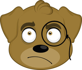 Vector illustration of the face of a funny dog ​​cartoon

