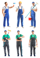 Obraz premium Portrait of painters on white background