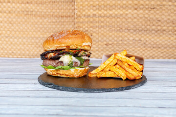 Burger made with premium ingredients