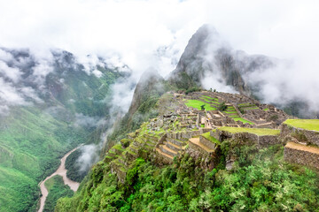 Machu Picchu, a Peruvian Historical Sanctuary and a UNESCO World Heritage Site. One of the New Seven Wonders of the World