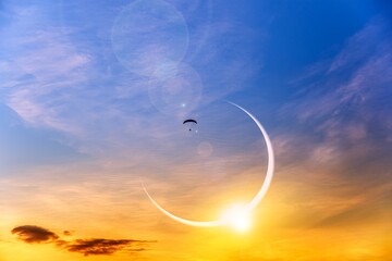 Eclipse of the sun bright spectacle , heavenly body background
