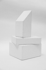 white blocks on a white background