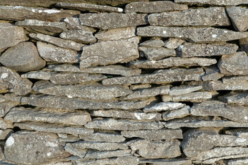 Close up of a stone wall fence in Faro Island, Sweden. 