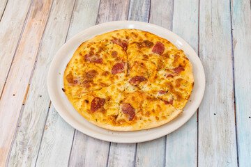 Image of pizza with premium ingredients