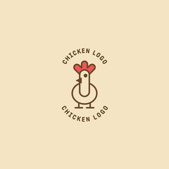Chicken logo, Fried chicken restaurant, Rooster mascot, chicken farm and egg vector illustration.