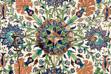 Old handmade floral Turkish - Ottoman tiles