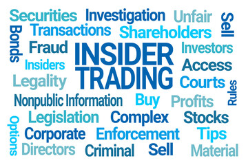 Insider Trading Word Cloud on White Background