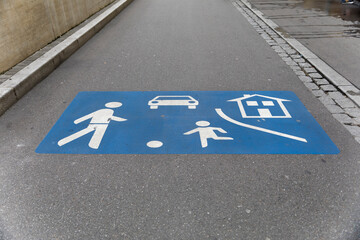 Verkehrssymbol einer Spielstrasse