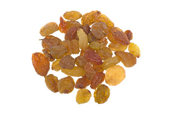 Raisins on a white background, isolated.