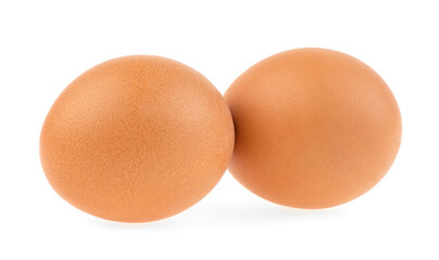 Chicken eggs on a white background, isolated.