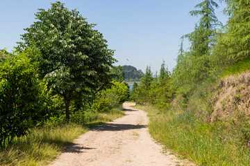 View of Yuvacik Dam Lake in Kocaeli province of Turkey. The artificial lake provides water for the city of Izmit, Kocaeli.