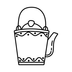coffee in teapot drink line style icon