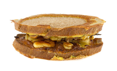 sandwich, pizza on a white background, isolated.