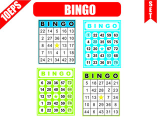 Set of the bingo card.