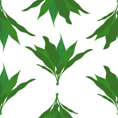 Seamless pattern, bouquet of leaves, suitable for textiles