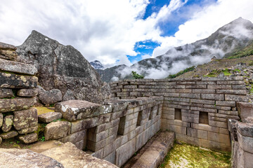 Fototapeta na wymiar Machu Picchu, a Peruvian Historical Sanctuary and a UNESCO World Heritage Site. One of the New Seven Wonders of the World