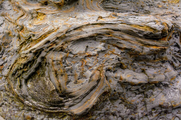rocks with lots of texture at the shore